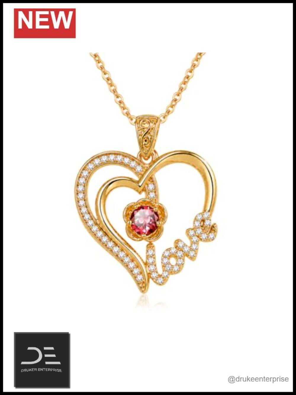 14K Gold Heart Pendant Necklace with Birthstone for Women, Dainty Jewelry Gift